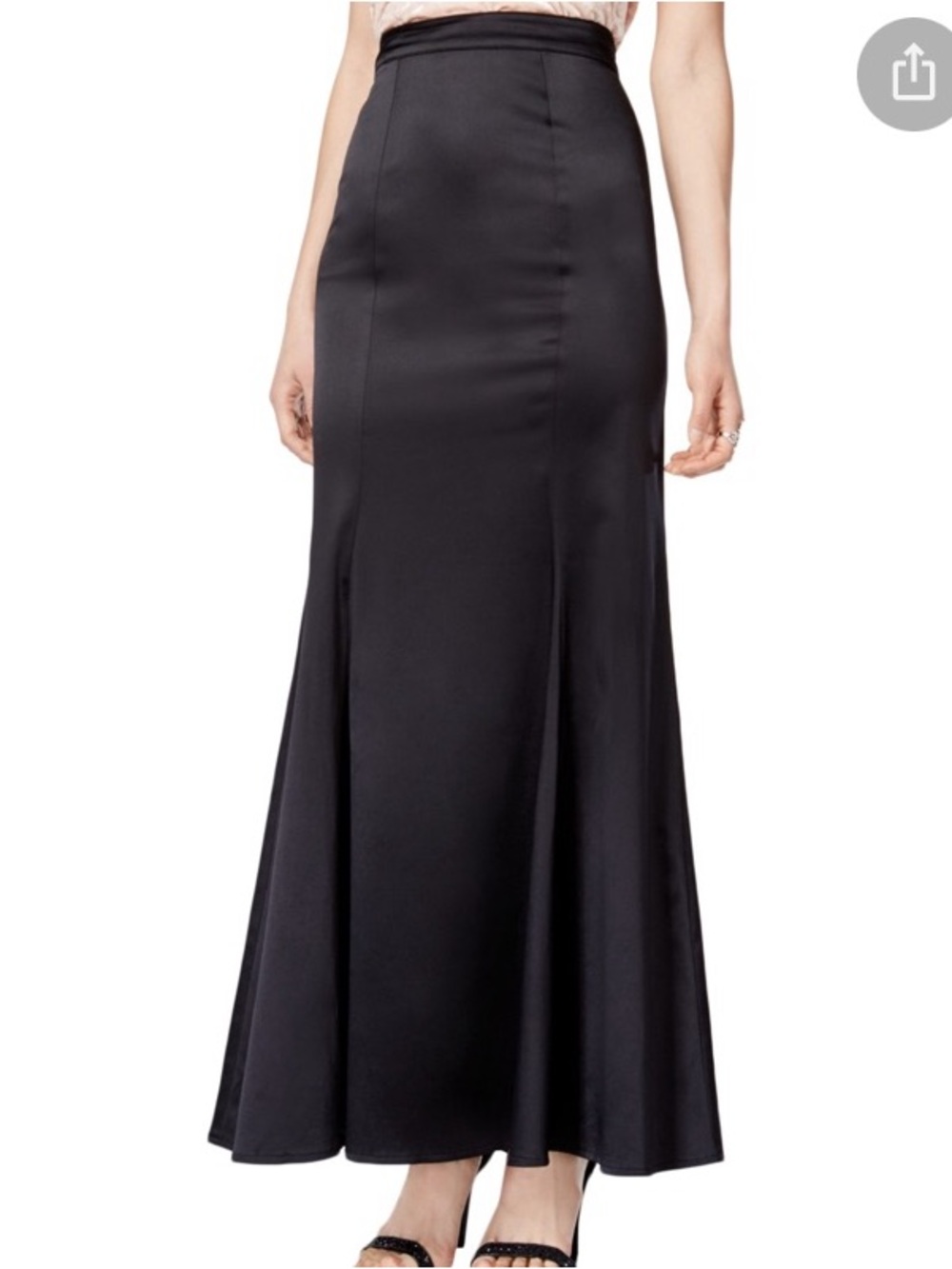 Goth Black Satin Maxi Skirt Elegant Size 2 Vampire Witchy Event Party Whimsigoth - Picture 12 of 12